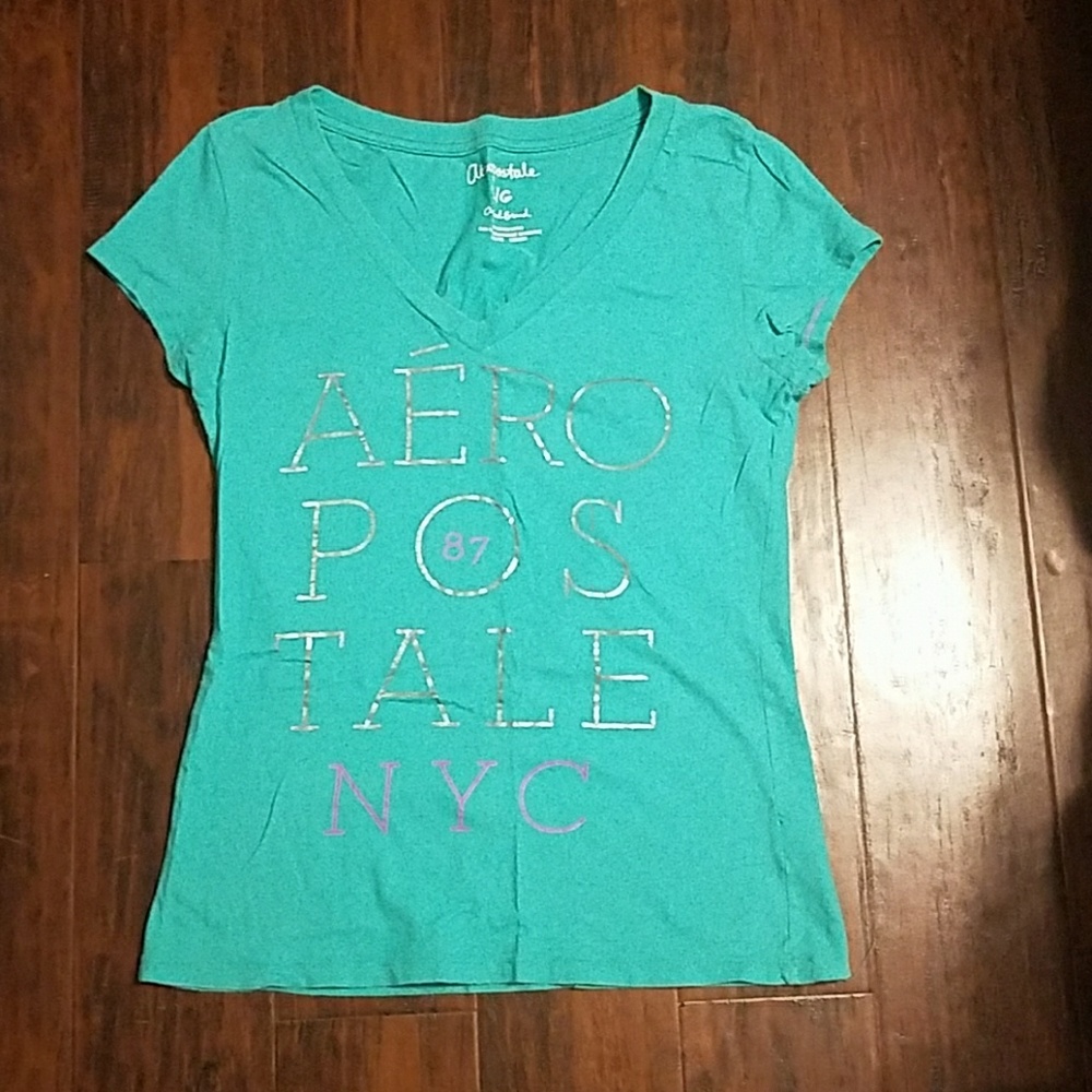 Teal short sleeve top